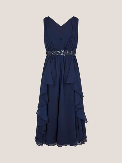 Monsoon Blue Clemmie Sequin Chiffon Prom Dress image 2