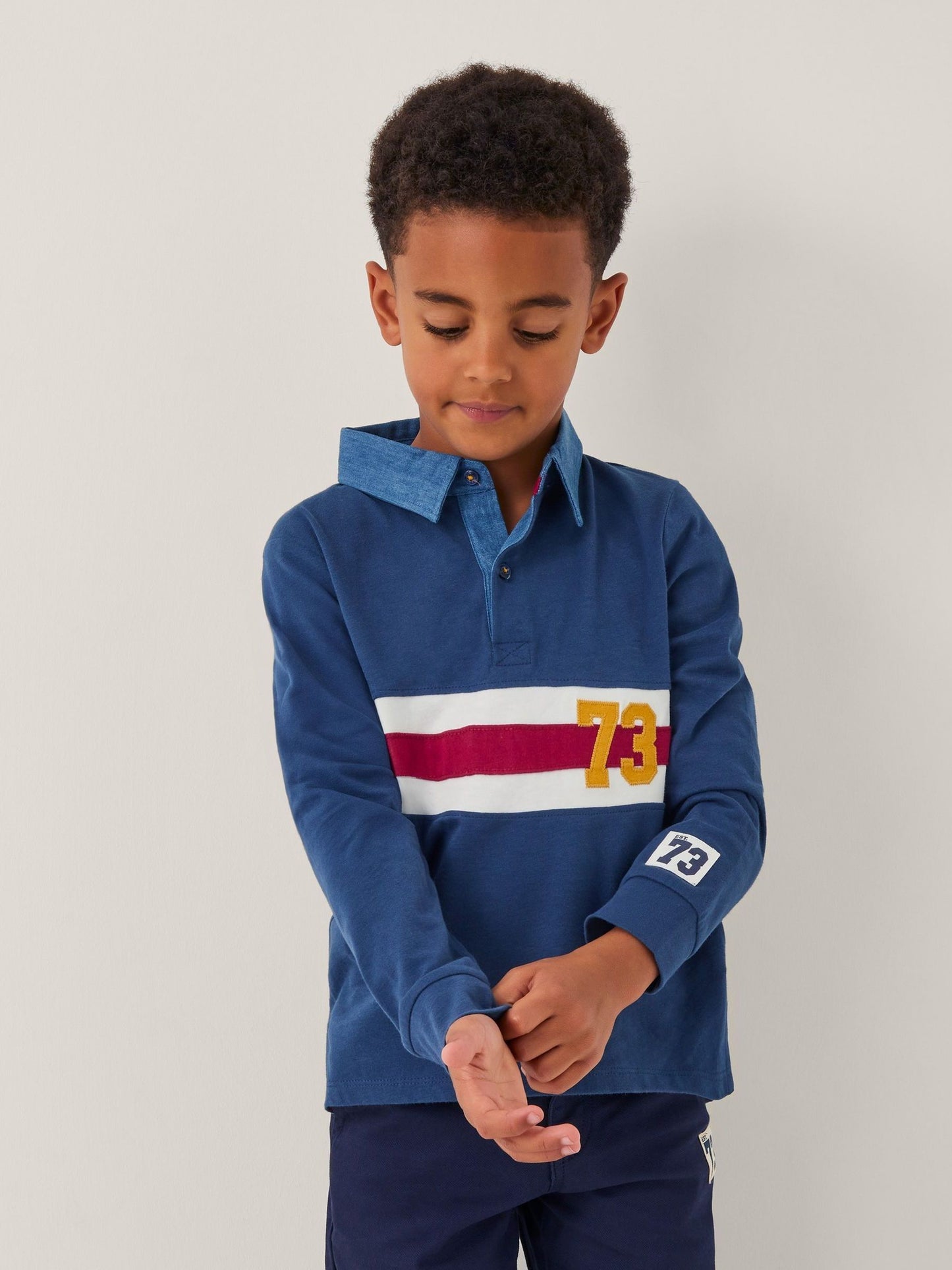 Dsiney Kidz - Monsoon Blue Stripe Long Sleeve Rugby Shirt image 1