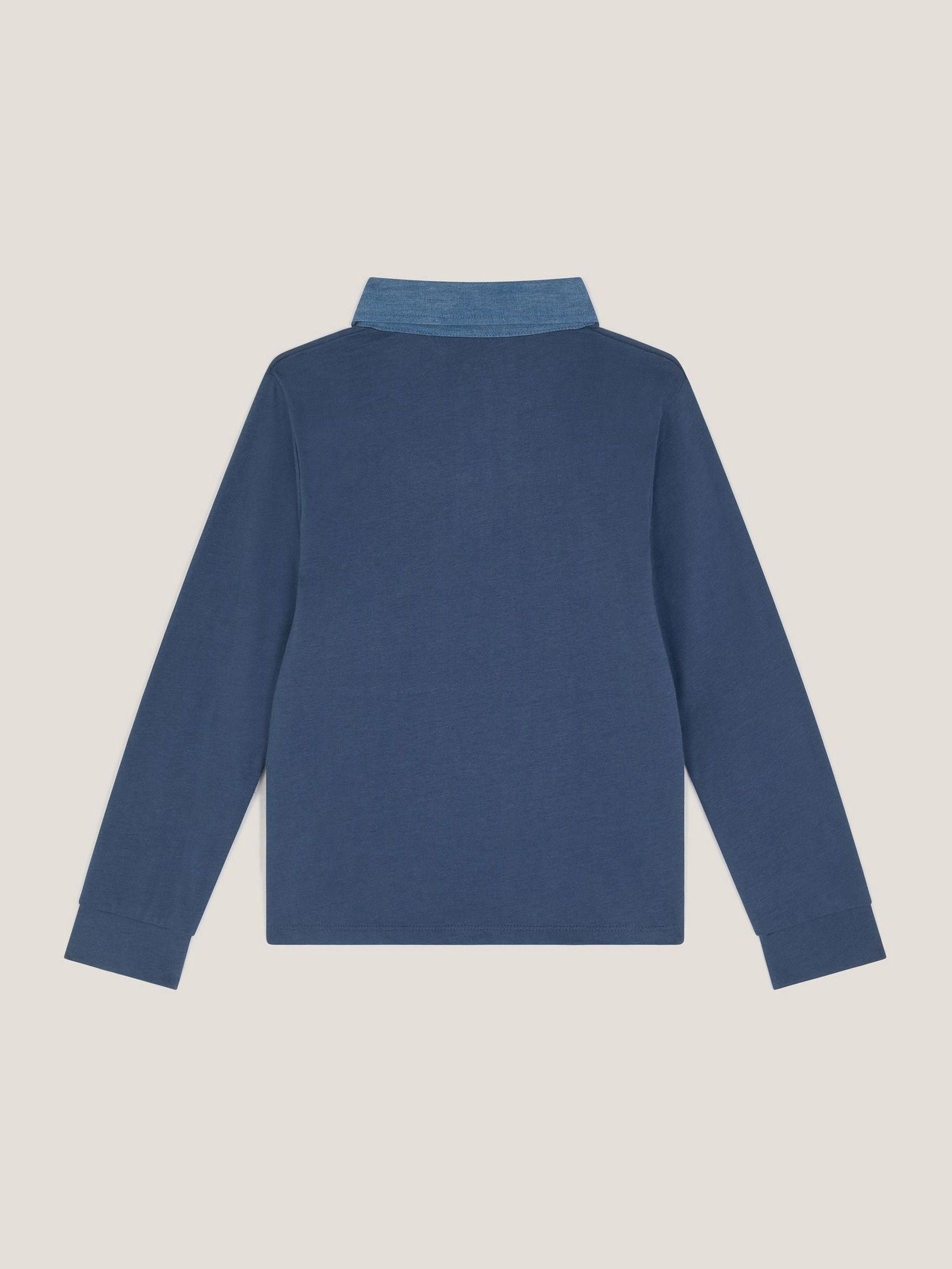 Dsiney Kidz - Monsoon Blue Stripe Long Sleeve Rugby Shirt image 3