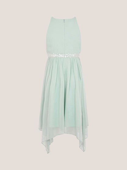 Monsoon Green Idaho Halter Chiffon Prom Dress - image 2