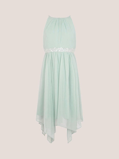 Monsoon Green Idaho Halter Chiffon Prom Dress - image 3