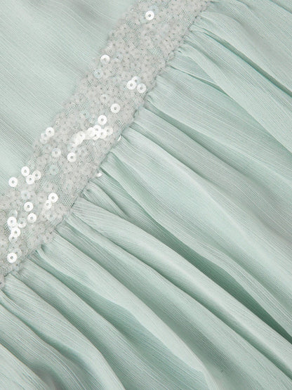 Monsoon Green Idaho Halter Chiffon Prom Dress - image 4