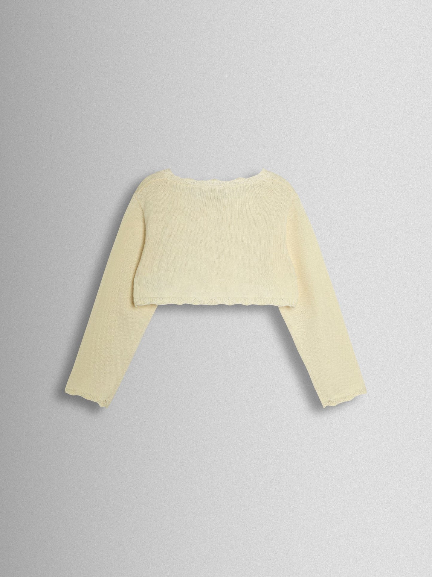 JoJo Maman Bébé Cream Crochet Flower Bolero Cardigan image 2