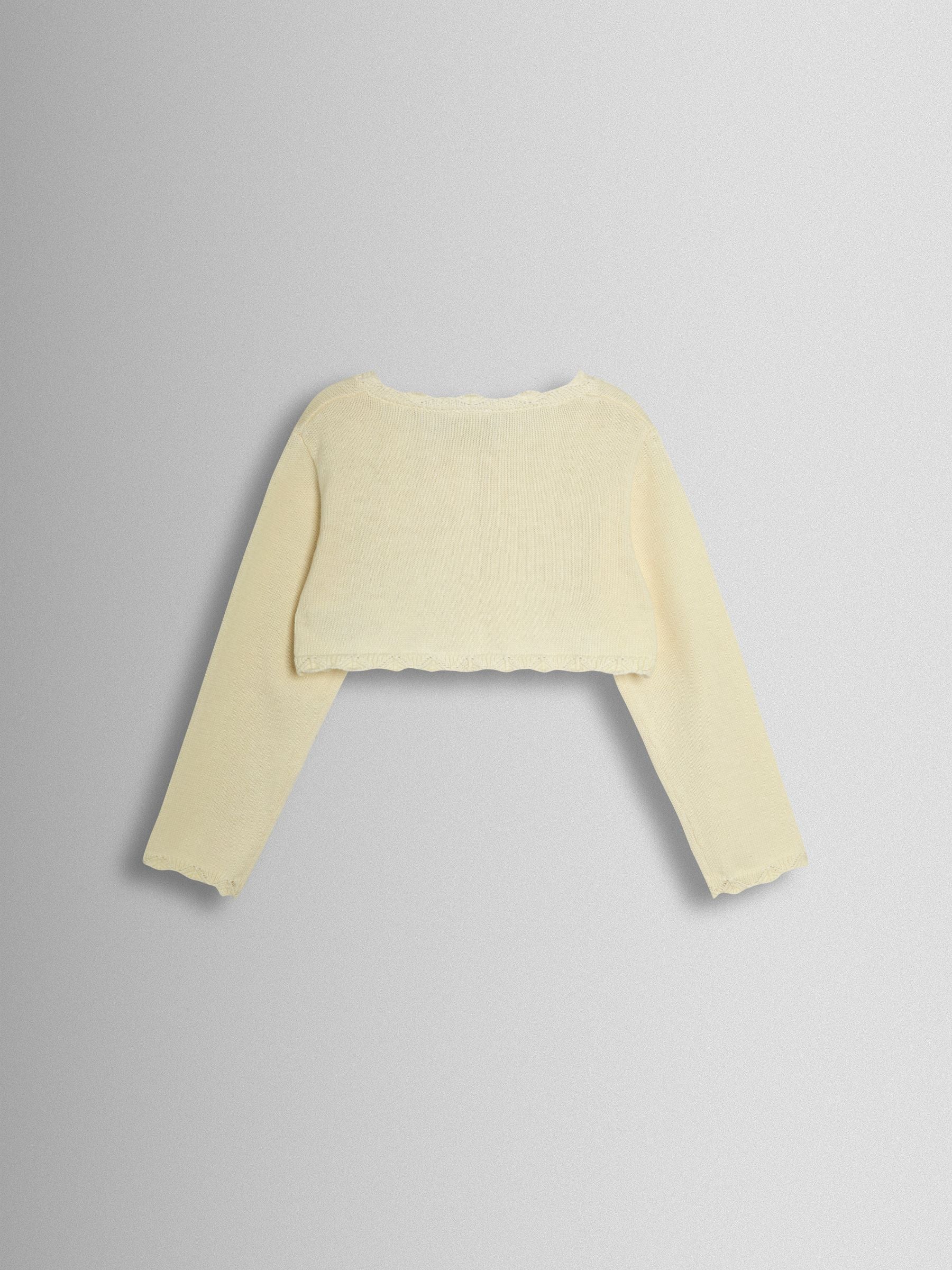 JoJo Maman Bébé Cream Crochet Flower Bolero Cardigan image 2