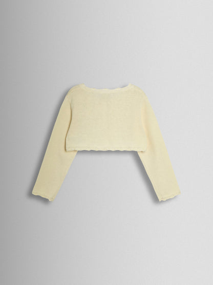 JoJo Maman Bébé Cream Crochet Flower Bolero Cardigan image 2