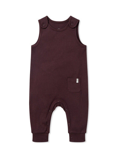 MORI Purple Ribbed Romper Dungarees image 3