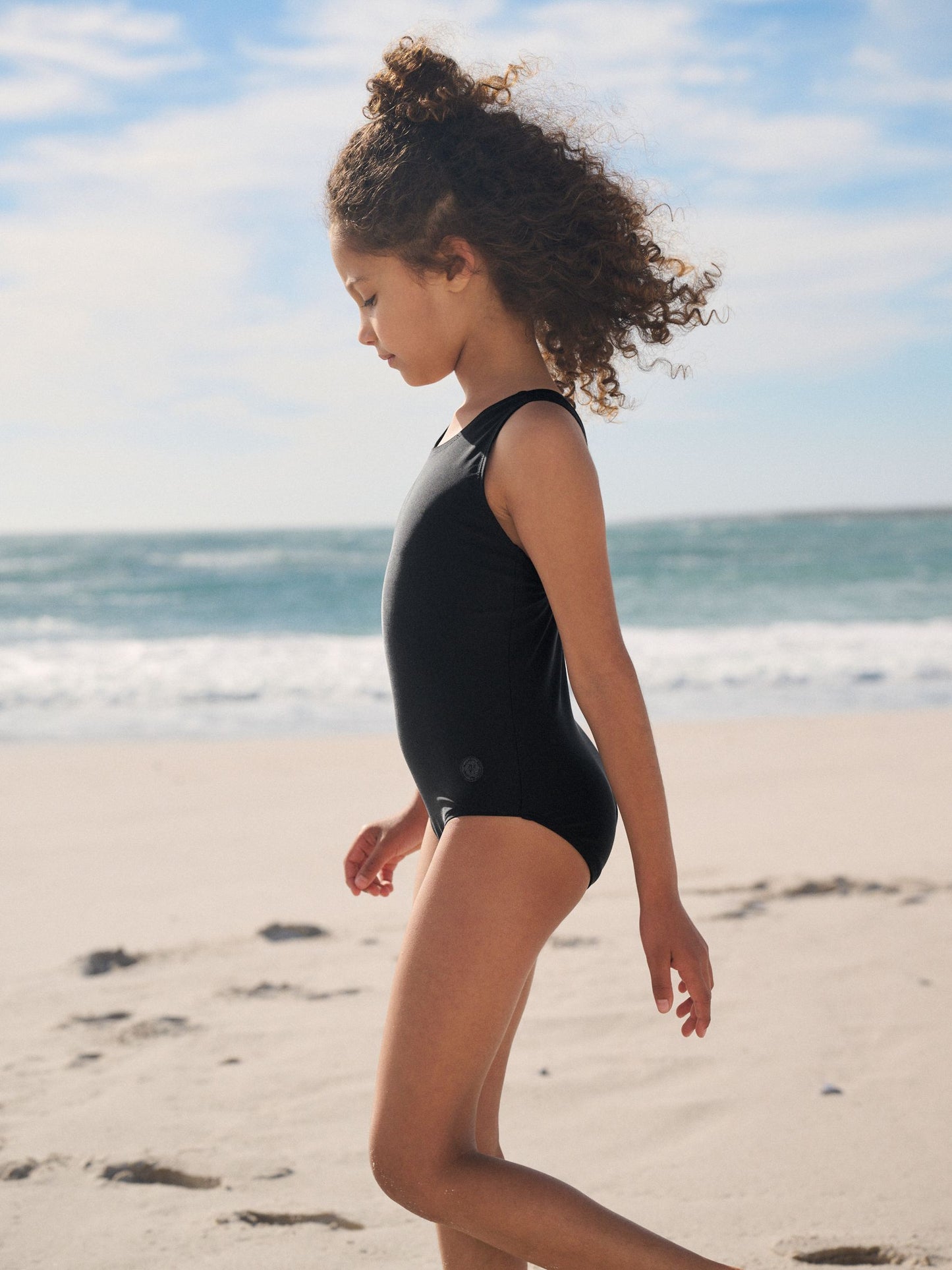 Black Racerback Swimsuit (3-16yrs) image 3