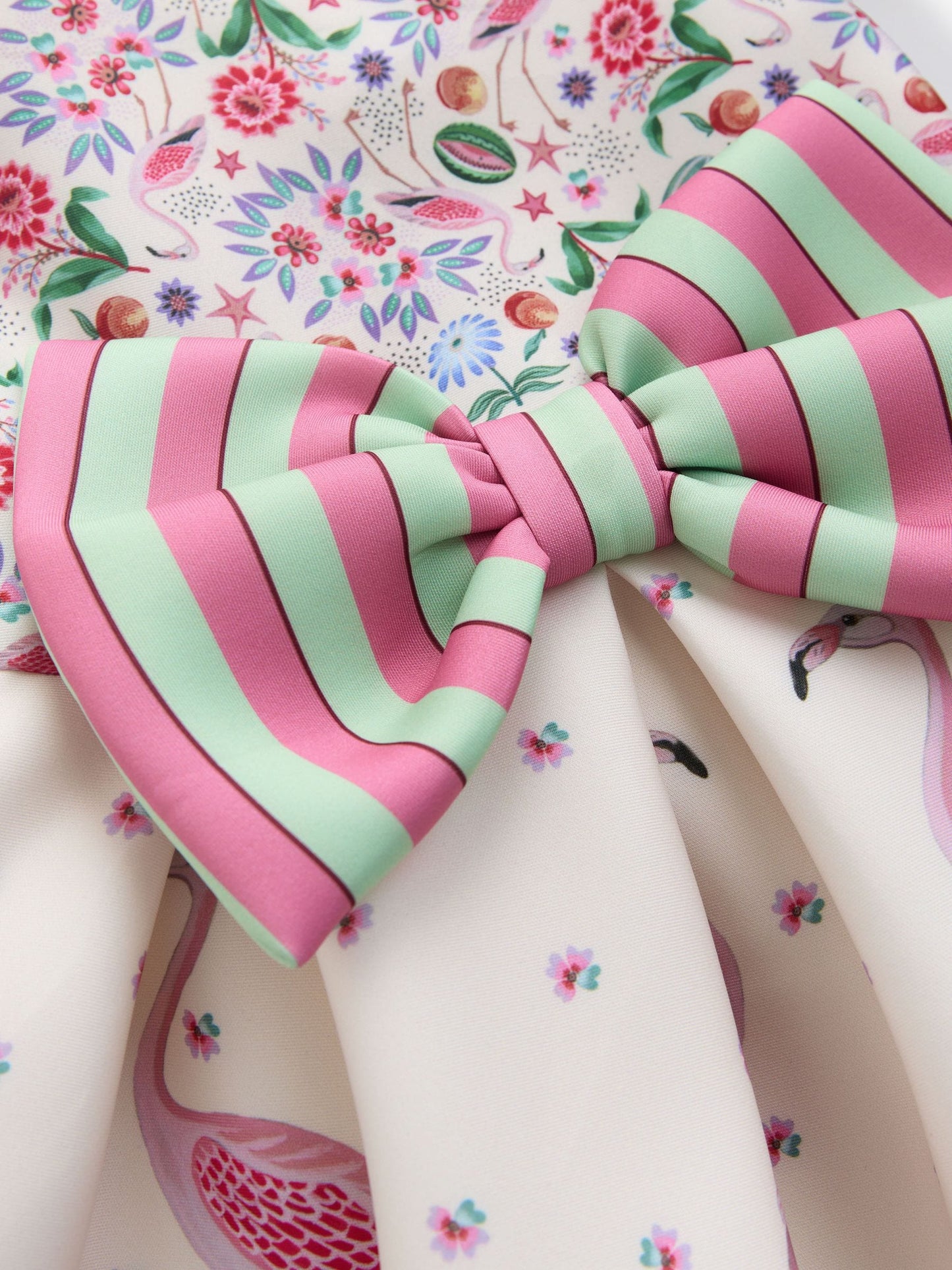 Cath Kidston Pink/Cream Stripe Scuba Bow Dress (3mths-7yrs) image 5