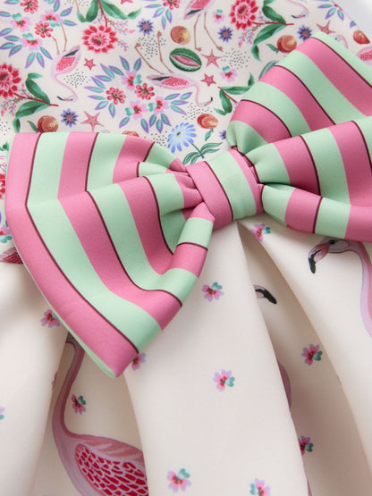 Cath Kidston Pink/Cream Stripe Scuba Bow Dress (3mths-7yrs) image 5