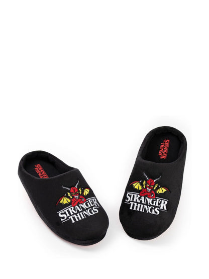 Dsiney Kidz - Vanilla Underground Black Stranger Things Mule Slippers image 1