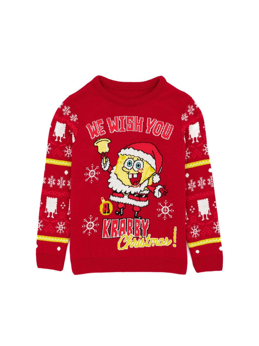Disney Kidz - Vanilla Underground Red Sponge Bob Square Pants Christmas Jumper image 1