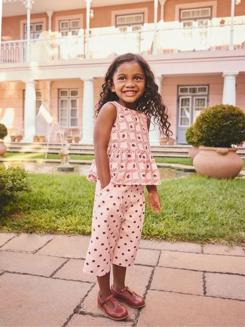 Cath Kidston Pink Strawberries Blouse And Trousers Set (3mths-8yrs) image 1