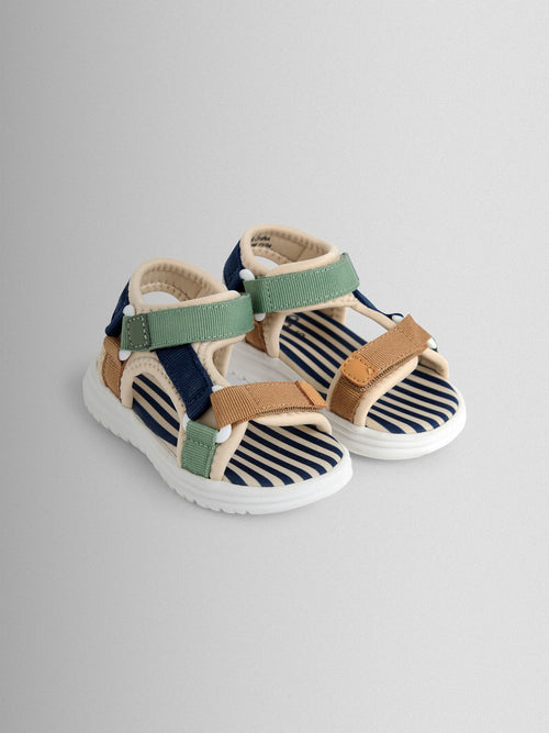 JoJo Maman Bébé Natural Stone Adjustable Strap Sandals image 1