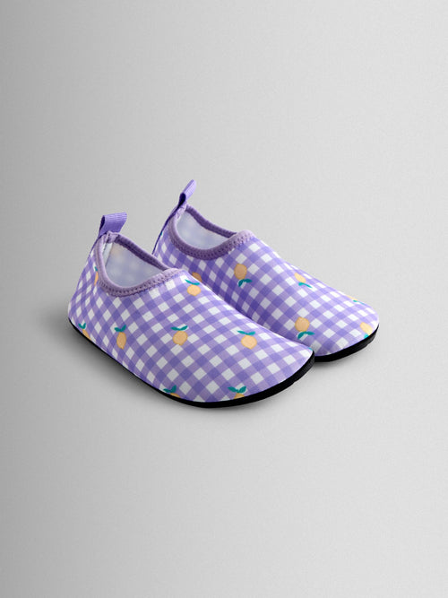 JoJo Maman Bébé Lilac Gingham Lemon Water Shoes image 1