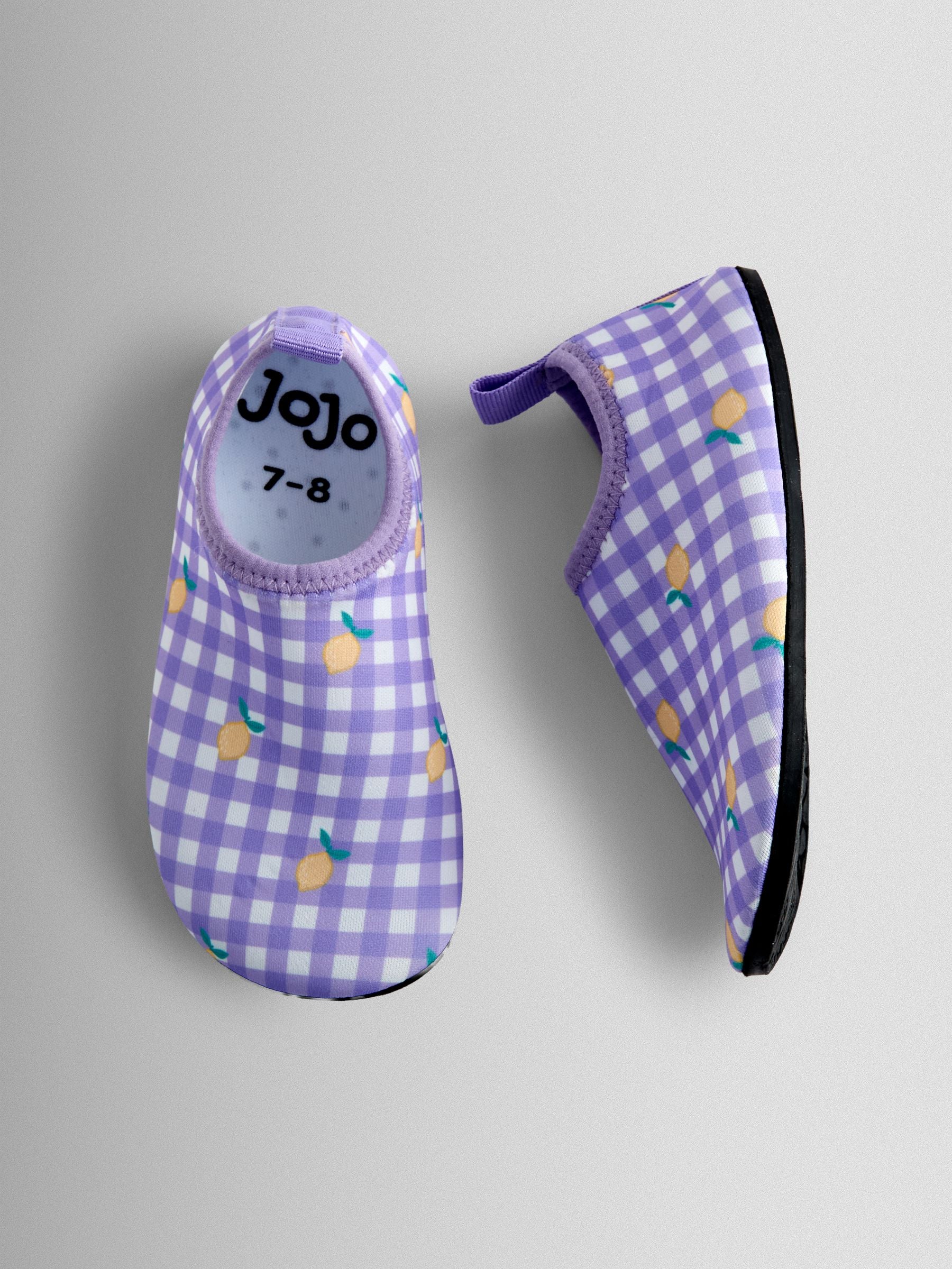 JoJo Maman Bébé Lilac Gingham Lemon Water Shoes image 3
