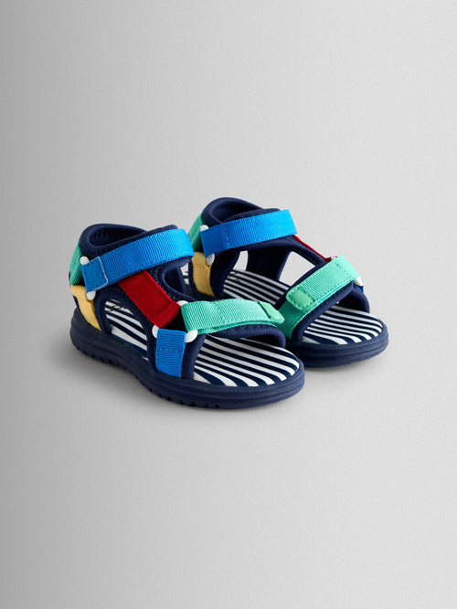 JoJo Maman Bébé Primary Colourblock Adjustable Strap Sandals image 1
