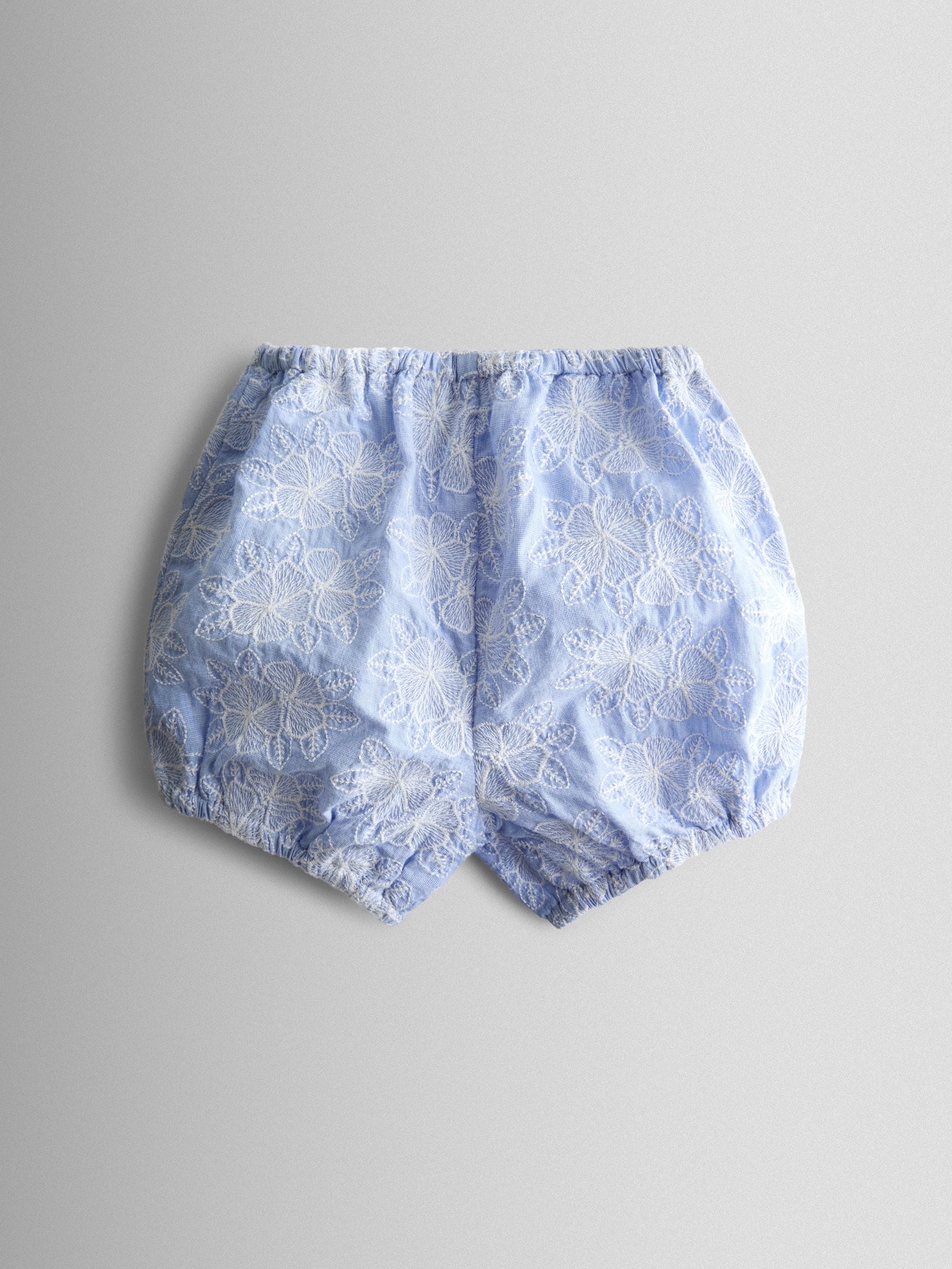 JoJo Maman Bébé Blue Broderie Dress, Bloomers & Headband Set image 4