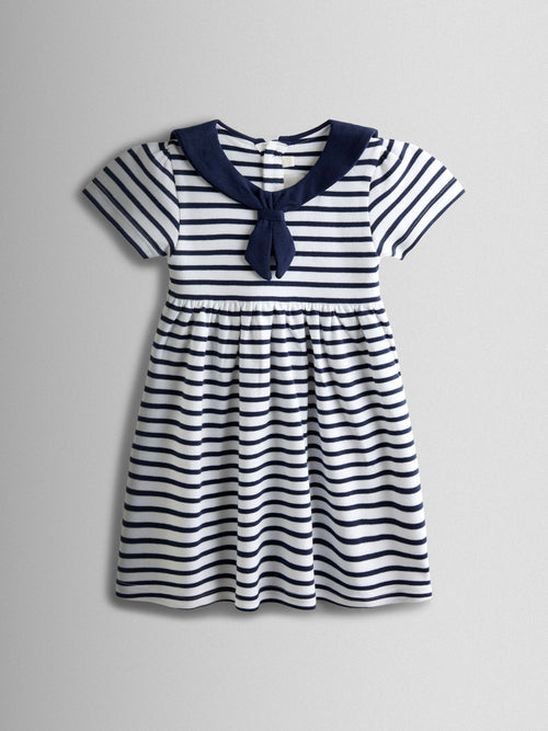 Dsiney Kidz - JoJo Maman Bébé Navy Blue Short Sleeve Sailor Dress image 1