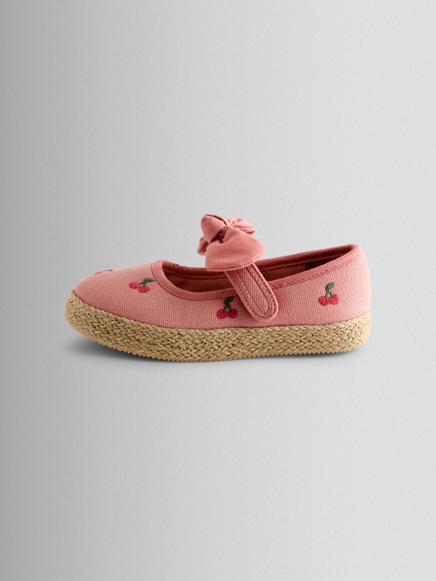 JoJo Maman Bébé Salmon Pink Cherry Bow Strap Ballet Pumps image 4
