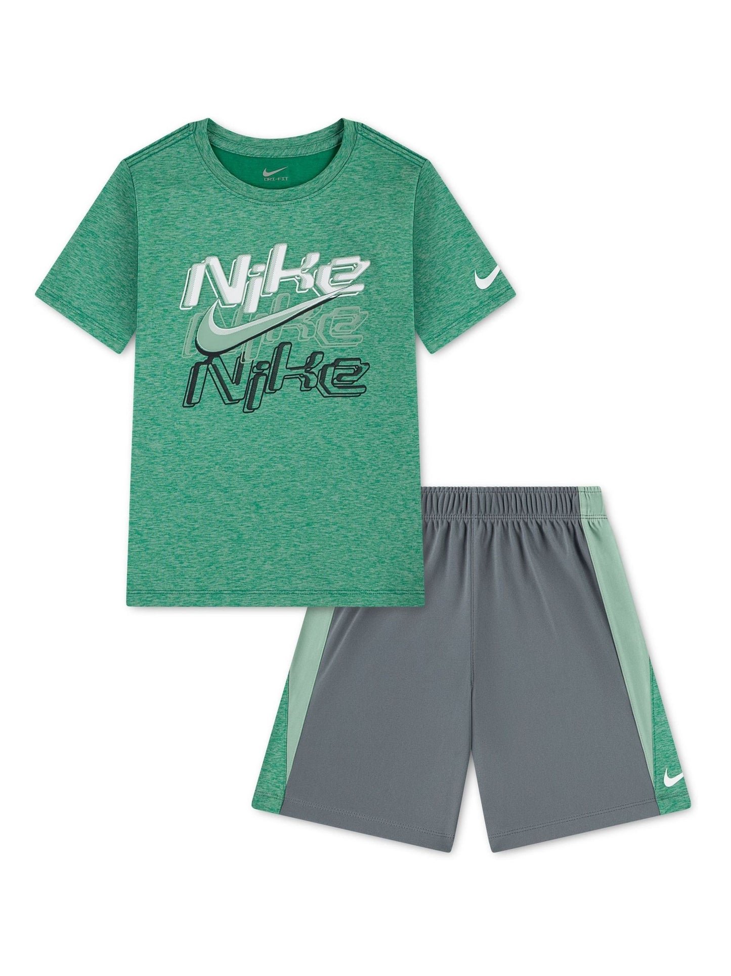 Nike Grey Drop Top & Shorts Set image 1
