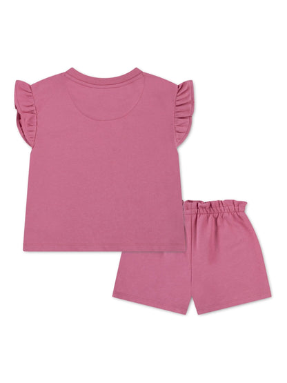 Nike Pink Little Kids Frilled Edge T-Shirt and Shorts Set image 2