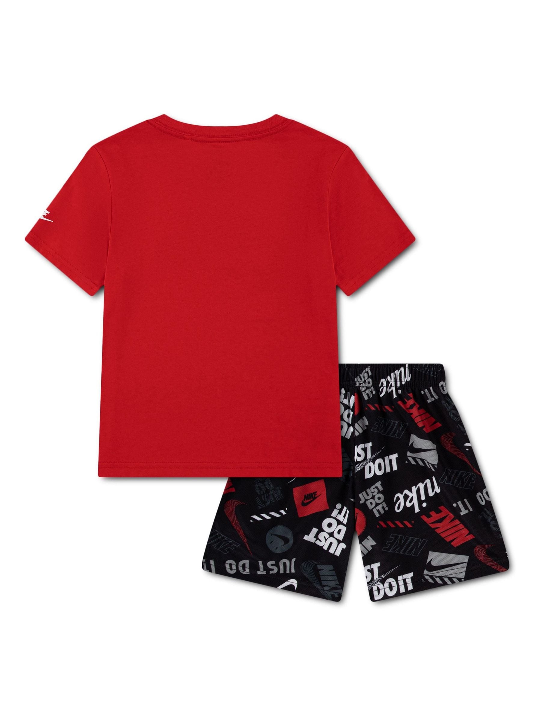 Nike Black T-Shirt and Printed Shorts Set image 2