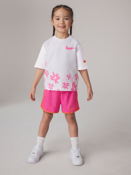 Dsiney Kidz - Nike Pink Little Kids Bold Play Floral T-Shirt and Tempo Shorts Set image 1