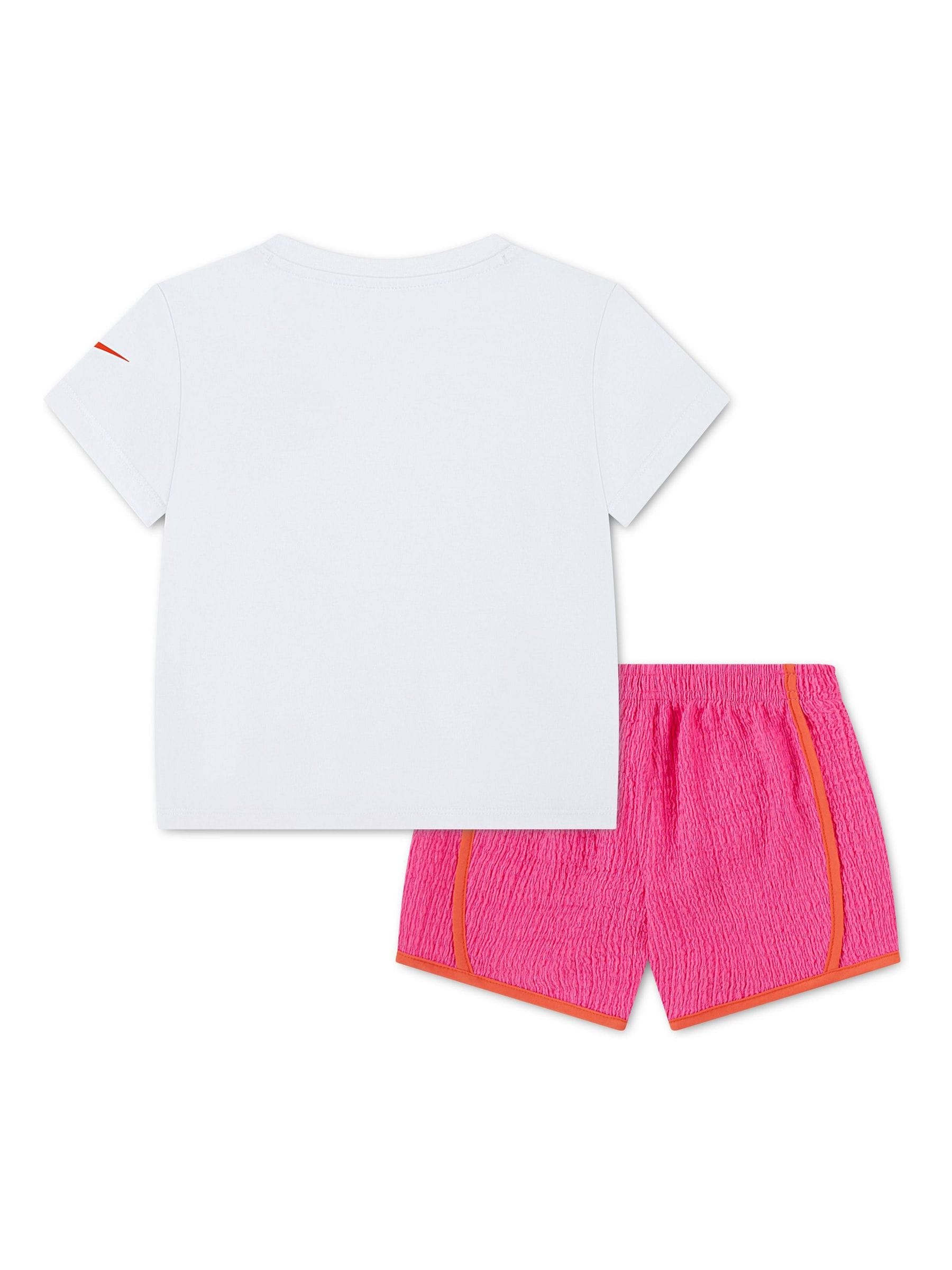 Nike Pink Little Kids Bold Play Floral T-Shirt and Tempo Shorts Set image 3
