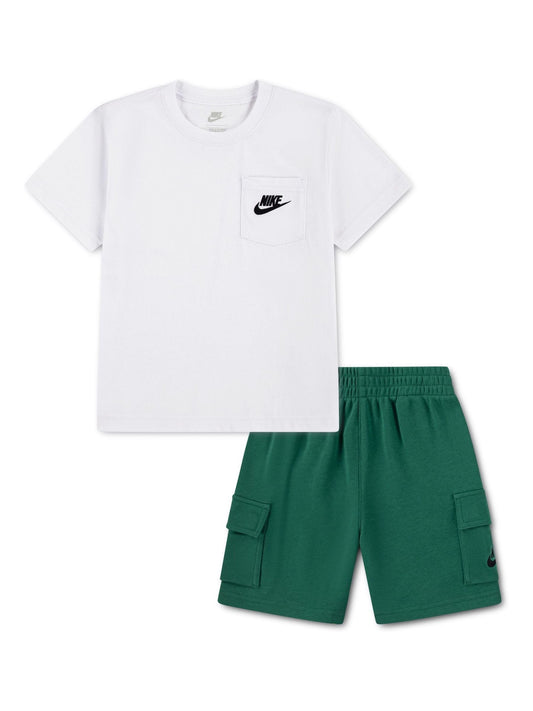 Nike Green Pocket T-Shirt And Cargo Shorts Set image 1