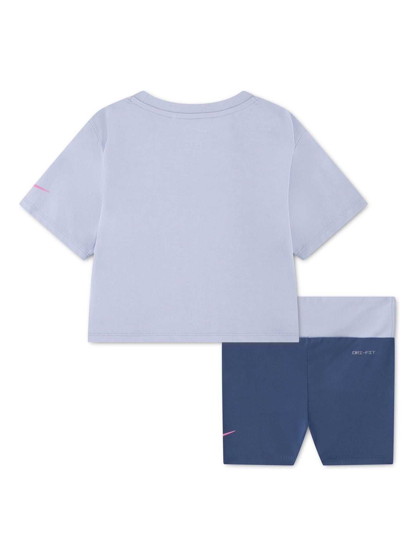 Nike Blue Little Kids Graphic T-Shirt and Crossover Bike Shorts Set image 3