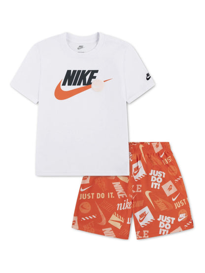 Nike Orange T-Shirt and Printed Shorts Set image 1