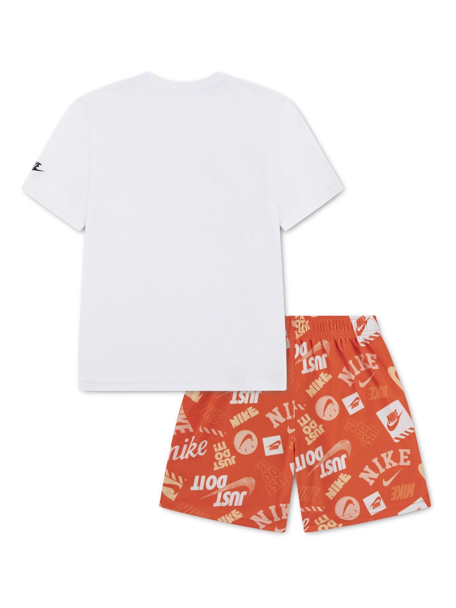 Nike Orange T-Shirt and Printed Shorts Set image 2