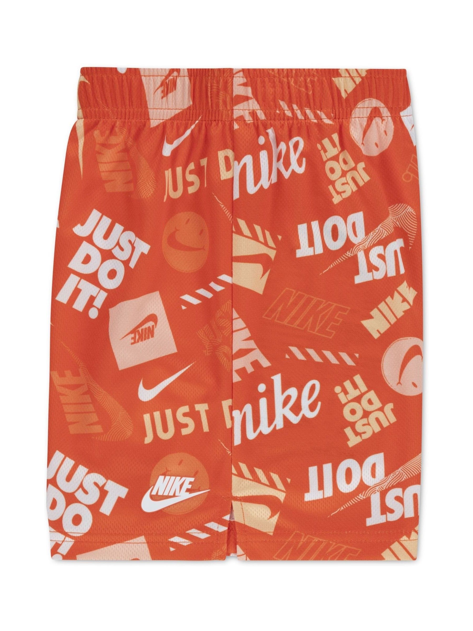 Nike Orange T-Shirt and Printed Shorts Set image 3