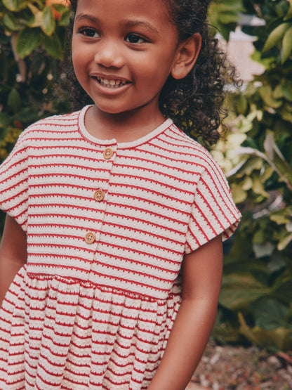 Red Textured Jersey Dress (3mths-7yrs) image 4