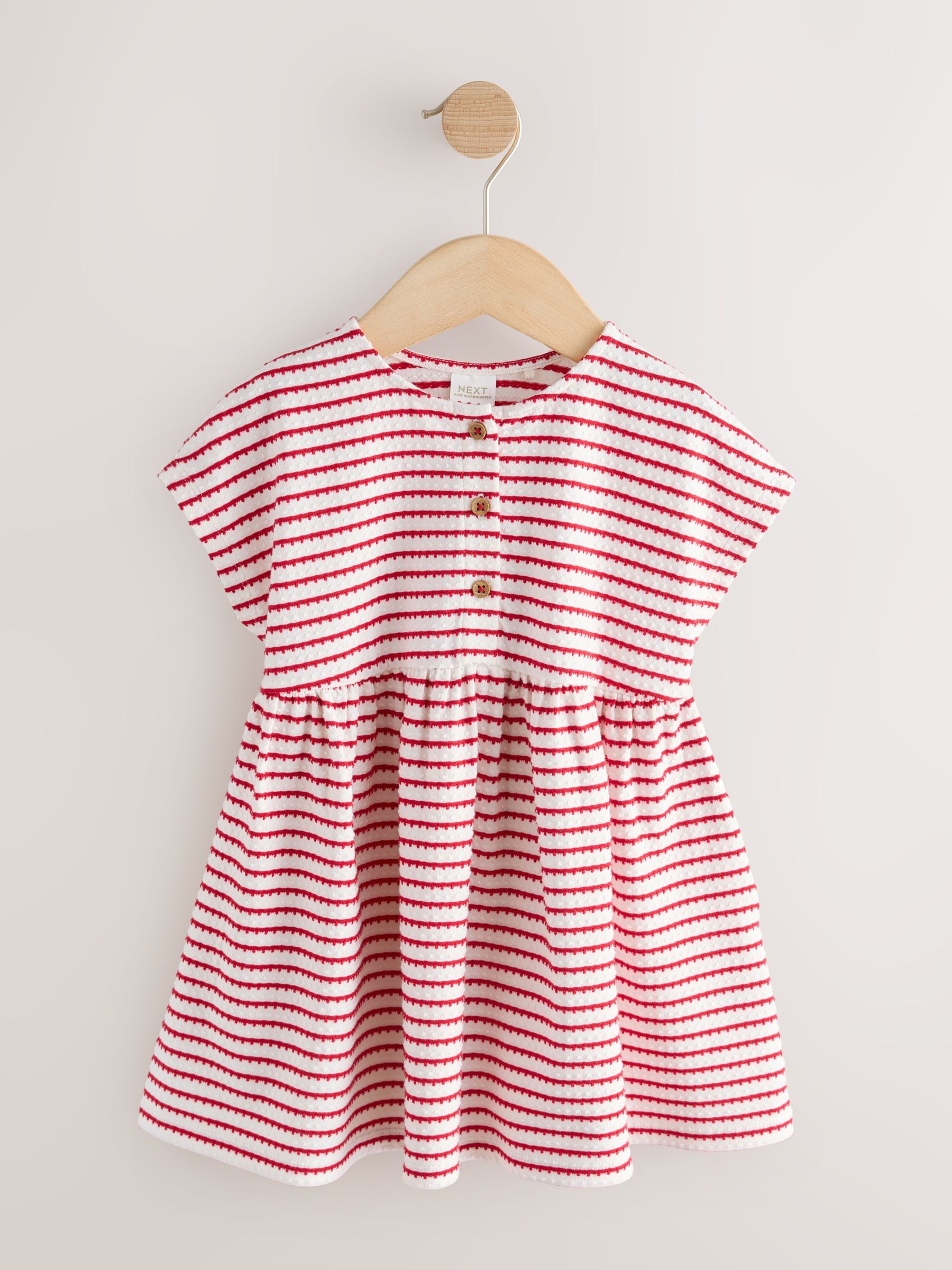 Red Textured Jersey Dress (3mths-7yrs) image 5