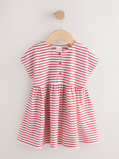 Red Textured Jersey Dress (3mths-7yrs) image 5