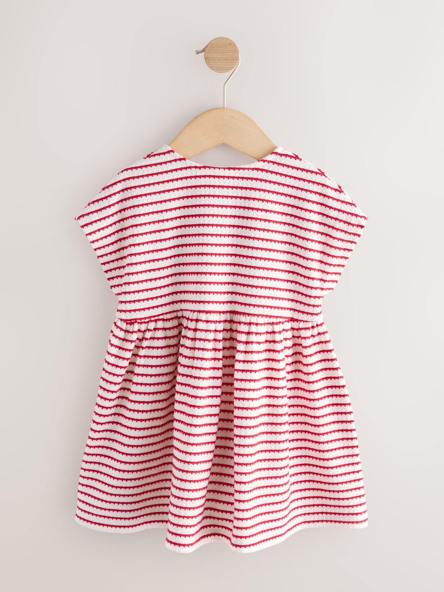 Red Textured Jersey Dress (3mths-7yrs) image 6