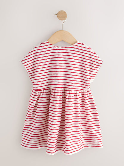 Red Textured Jersey Dress (3mths-7yrs) image 6