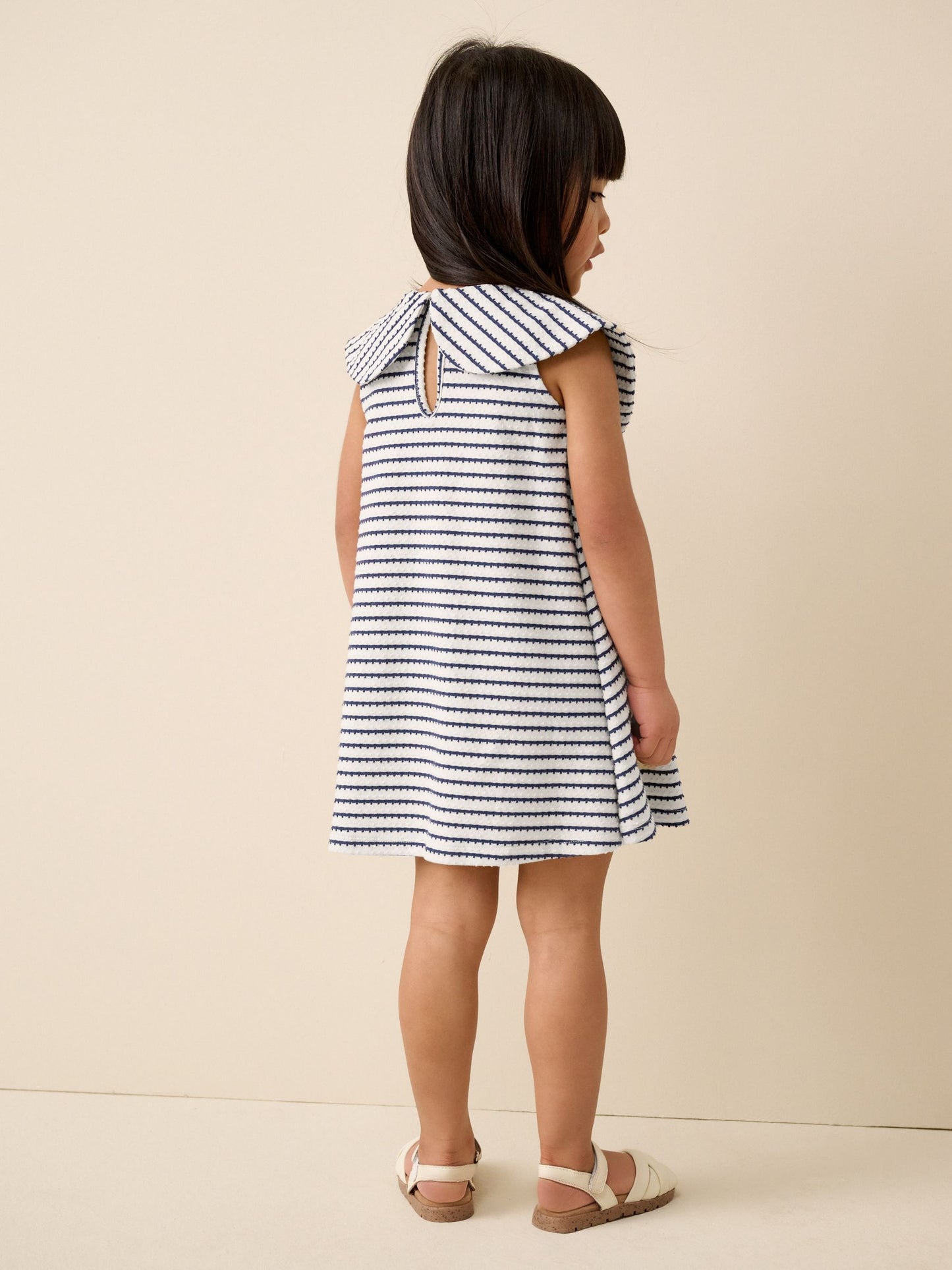 Monochrome Bow Collar Dress (3mths-7yrs) image 3