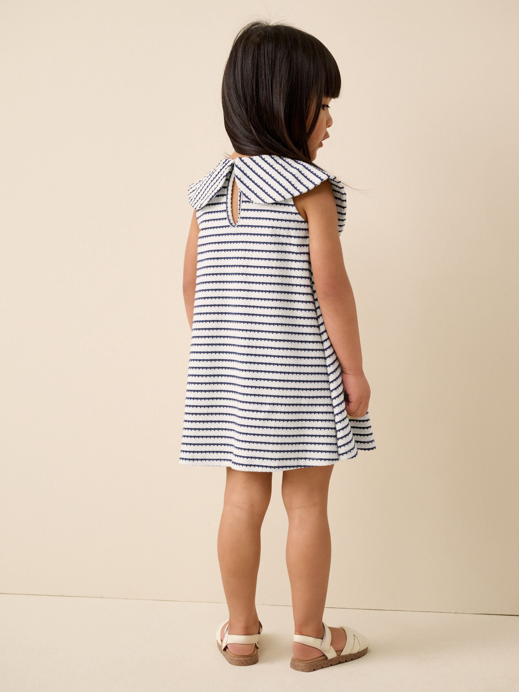 Monochrome Bow Collar Dress (3mths-7yrs) image 3