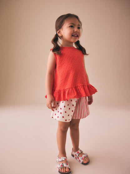 Ecru/Red Stripe Strawberry Shorts (3mths-7yrs) image 4