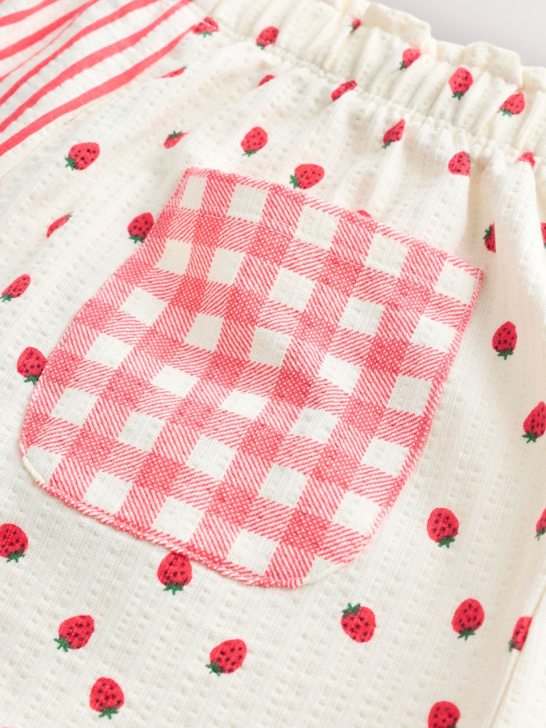 Ecru/Red Stripe Strawberry Shorts (3mths-7yrs) image 7