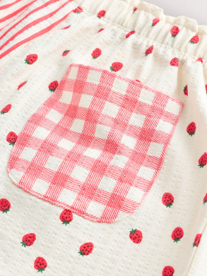 Ecru/Red Stripe Strawberry Shorts (3mths-7yrs) image 7