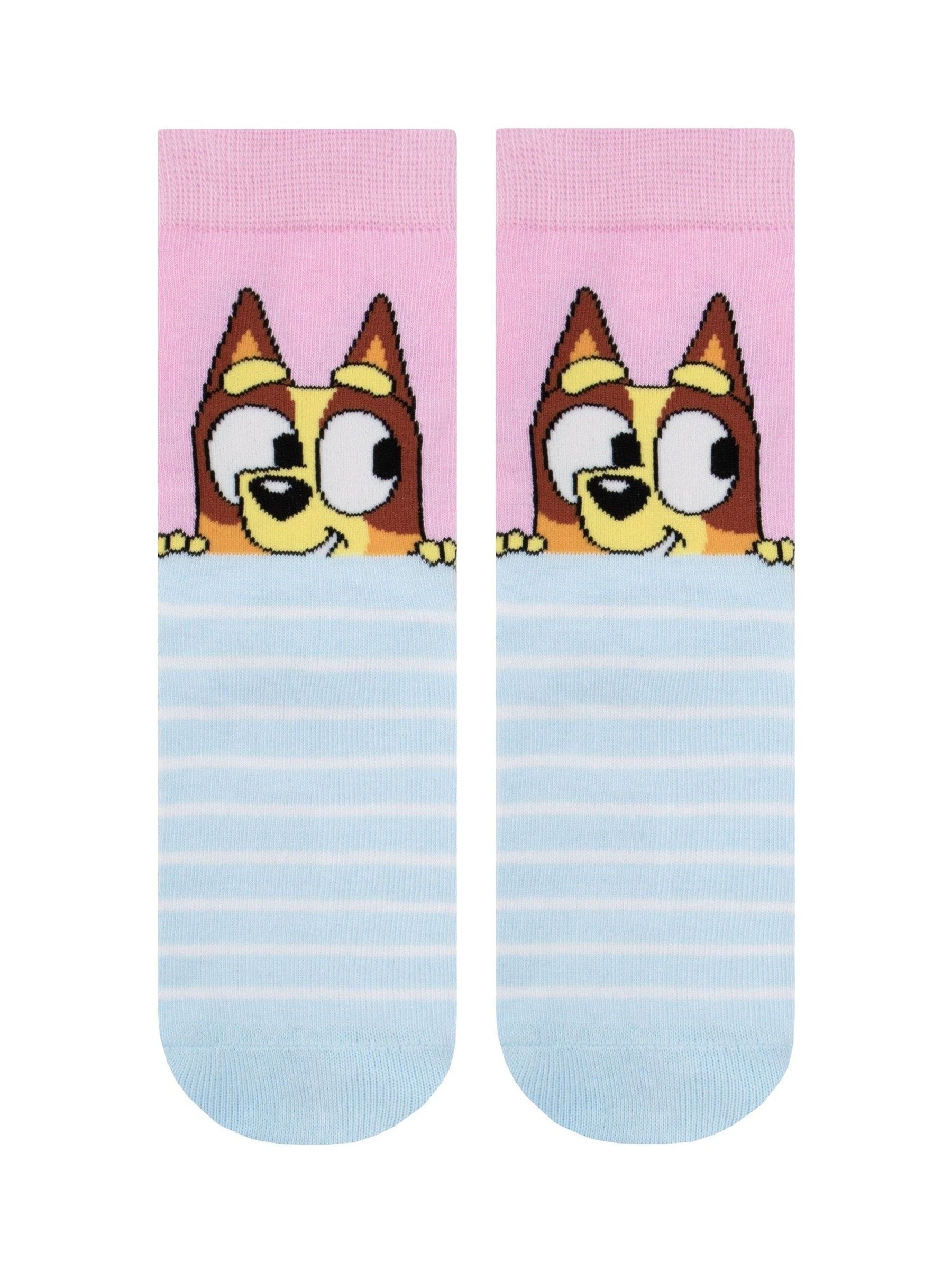 Character Pink Bluey And Bingo 3 Pack Ankle Socks image 2