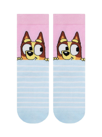 Character Pink Bluey And Bingo 3 Pack Ankle Socks image 2