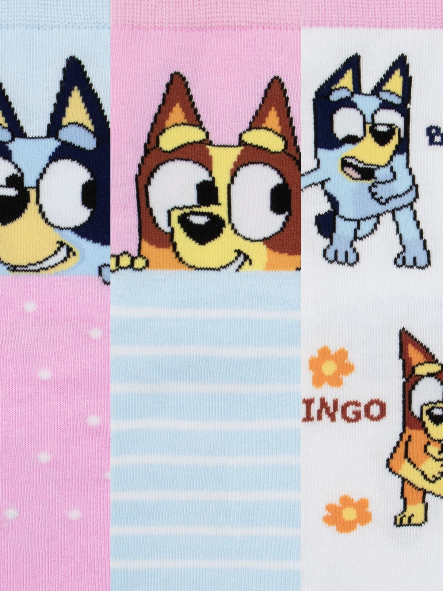 Character Pink Bluey And Bingo 3 Pack Ankle Socks image 3