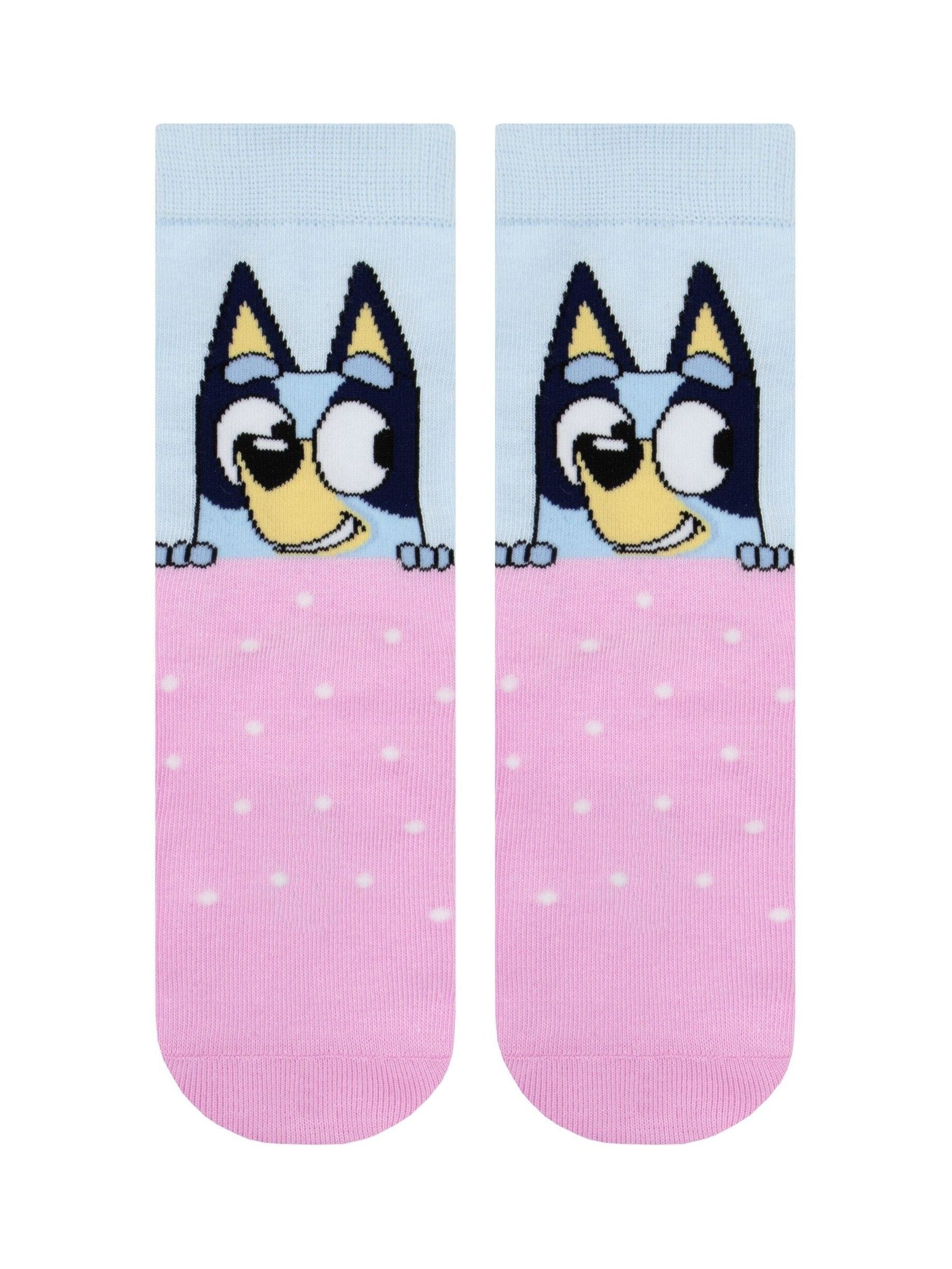 Character Pink Bluey And Bingo 3 Pack Ankle Socks image 4
