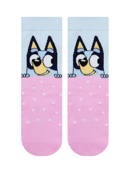 Character Pink Bluey And Bingo 3 Pack Ankle Socks image 4