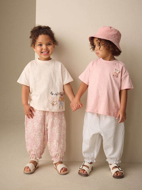 Pink/Blue Top & Trousers Set 2 Pack (3mths-7yrs) image 1