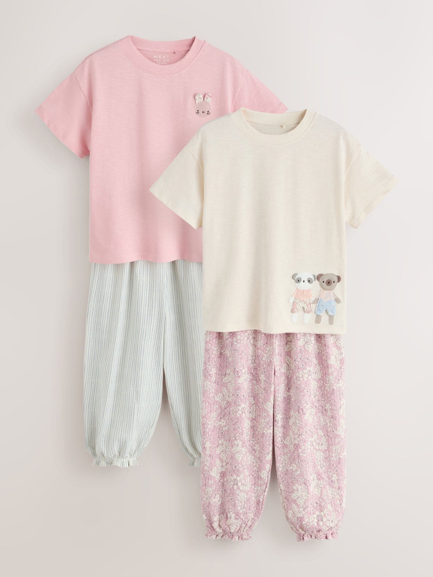 Pink/Blue Top & Trousers Set 2 Pack (3mths-7yrs) image 5